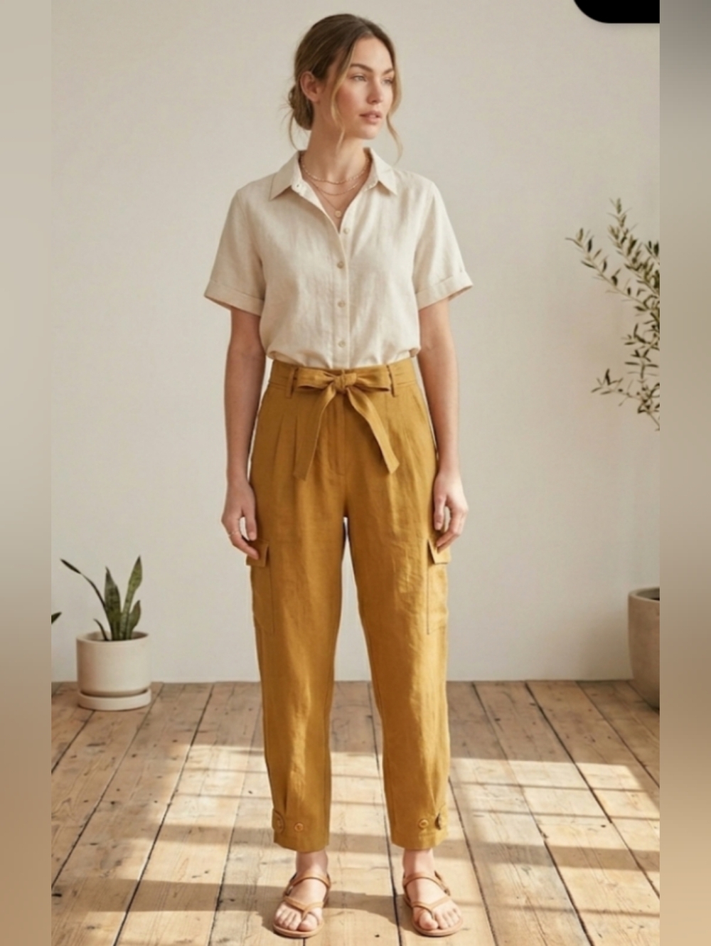 Banana Republic Cargo Style Cropped Pants Women's Size 6